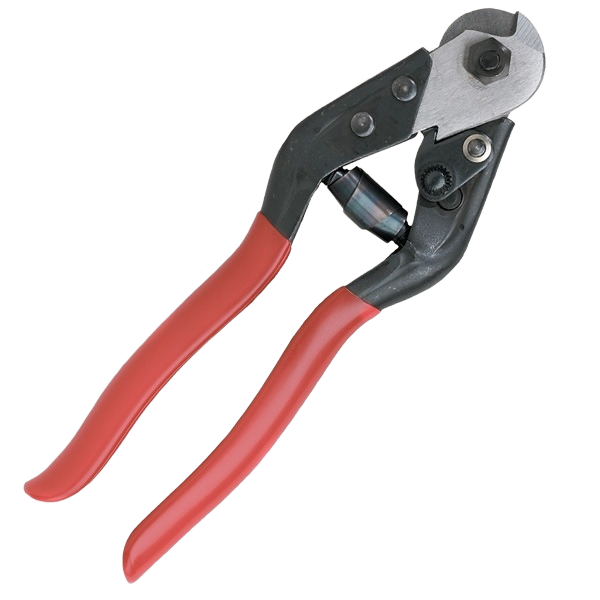 Heavy-duty cable cutter with red handles designed for precise trimming in woodworking and home improvement tools.