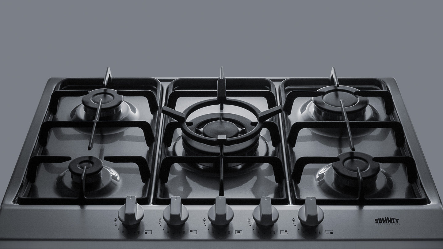 27" Wide 5-Burner Gas Cooktop