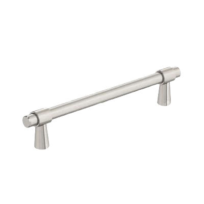 Satin nickel cabinet pull with sleek mid-century modern style, part of Hardware and Furniture Accessories collections
