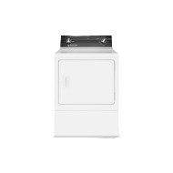 White front-load gas dryer with control panel, part of Dryers and Gas Dryers collections for home appliances