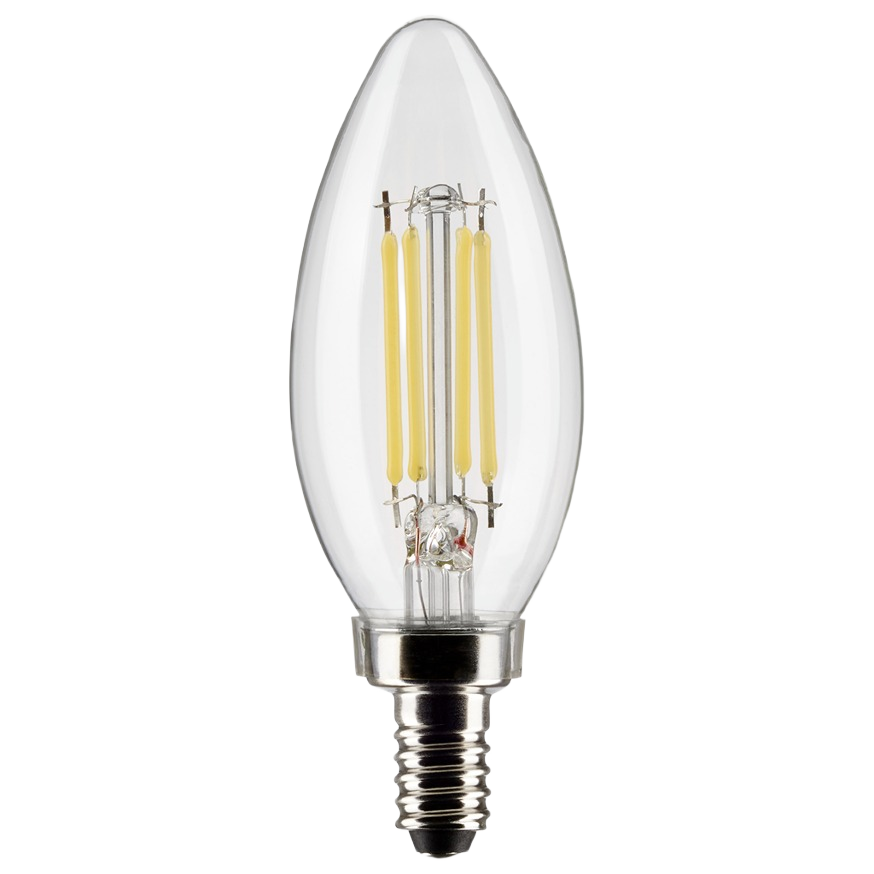 Clear B11 LED bulb with 5.5 watt power and decorative filament for lighting and electrical projects under 50 dollars