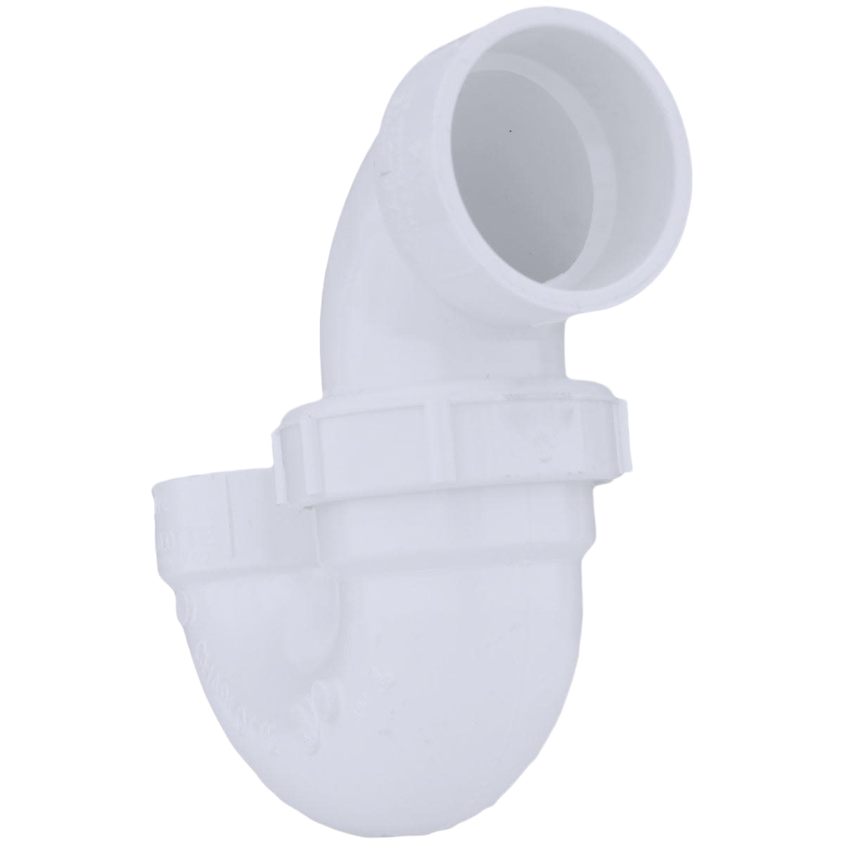 White PVC plumbing trap with union fitting for drain systems in pipes and fittings and home improvement collections