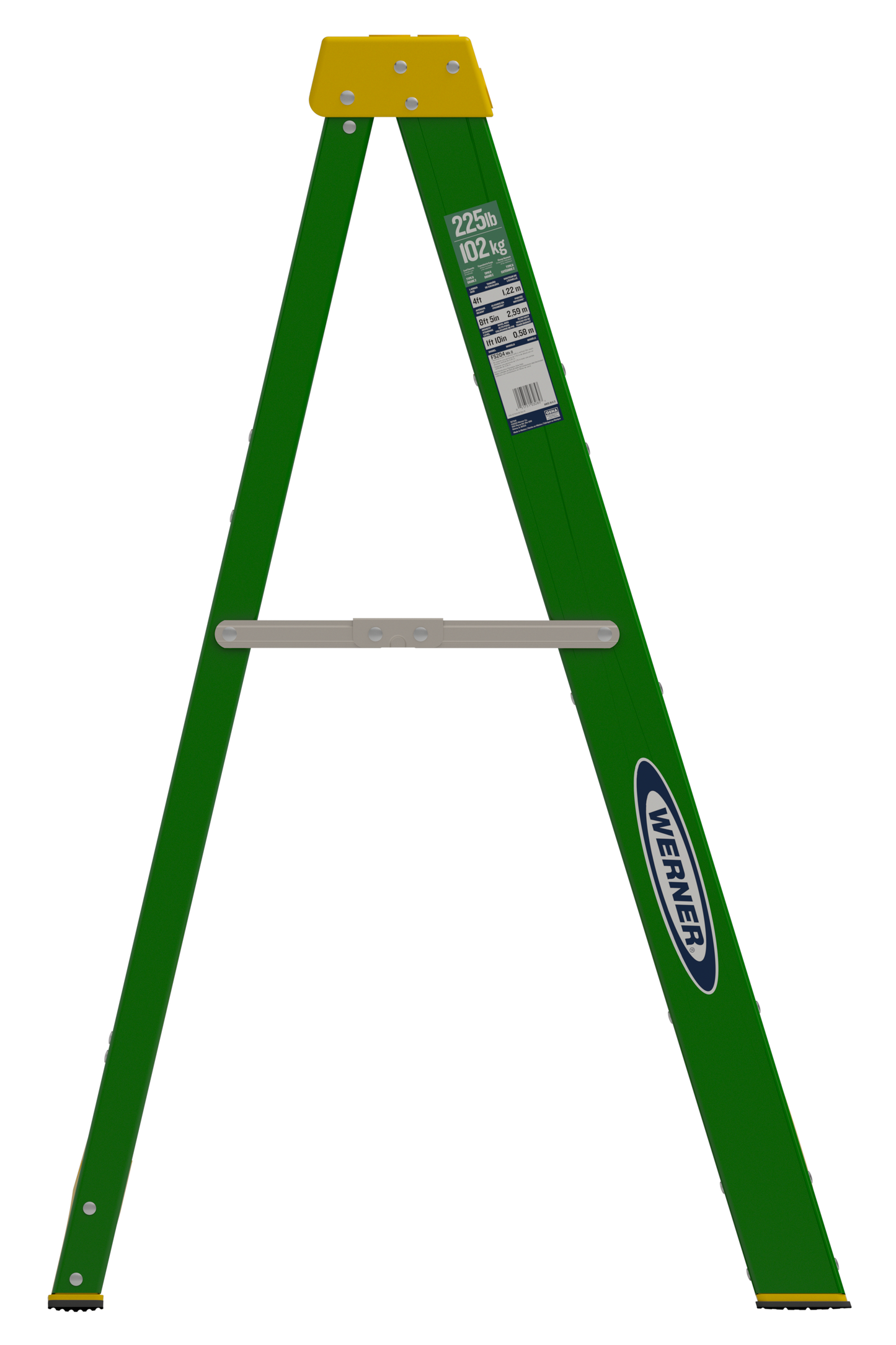 Werner 4 ft. Fiberglass Type II Step Ladder, 225 Lb. Capacity
