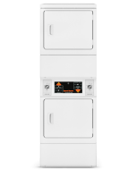 White commercial stack dryer with independent push-to-start controls from Dryers and Appliances collection