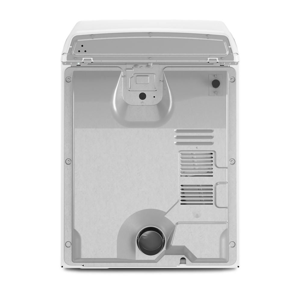 Interior view of a white top load electric dryer drum with moisture sensor in Dryers and Appliances collections