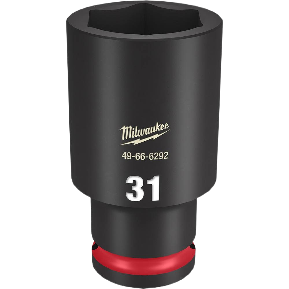 31-mm deep 6 point impact socket with durable forged steel construction for hand tools and woodworking collections