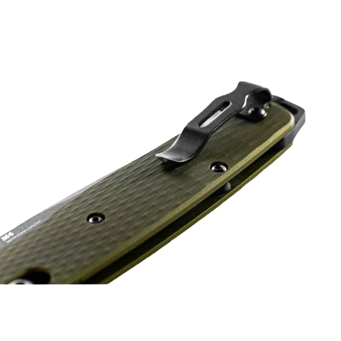 Slim pocket knife clip on textured green anodized aluminum handle for cutting and woodworking tools collections