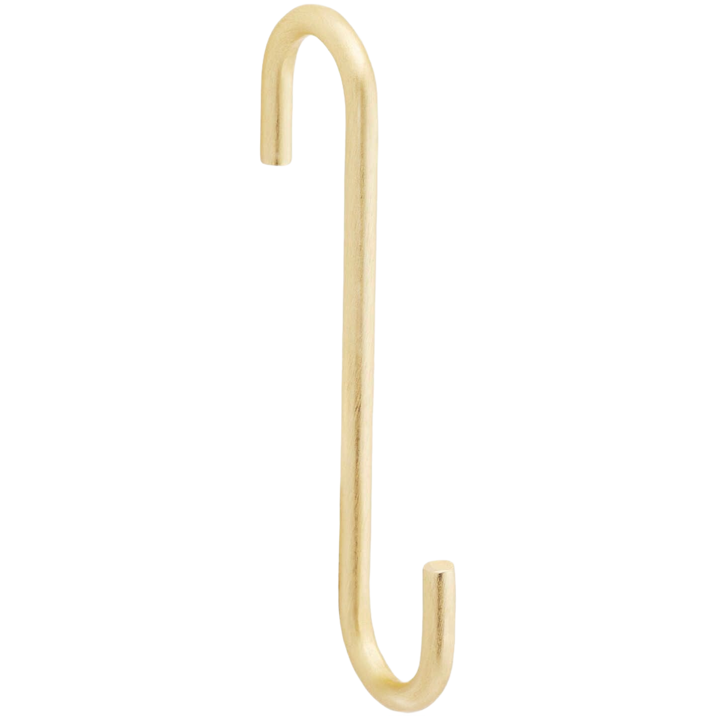 Brushed gold steel small S-hook for hanging plants and accessories in home improvement projects