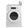 White commercial gas front-load dryer with factory-installed coin drop and coin box in gas dryers and appliances collections
