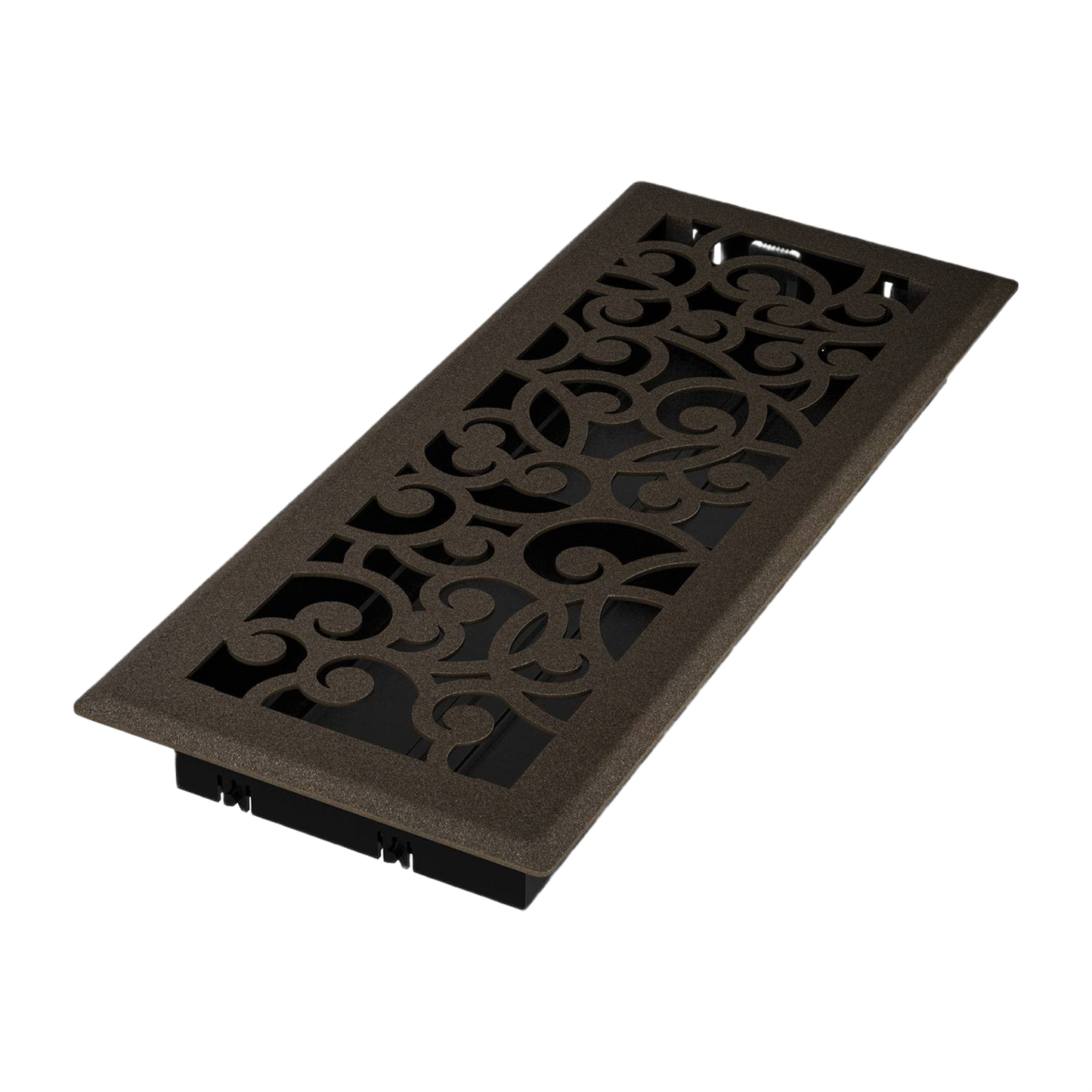 Bronze age floor register with decorative scroll pattern and durable steel face plate for home improvement under $50 collection