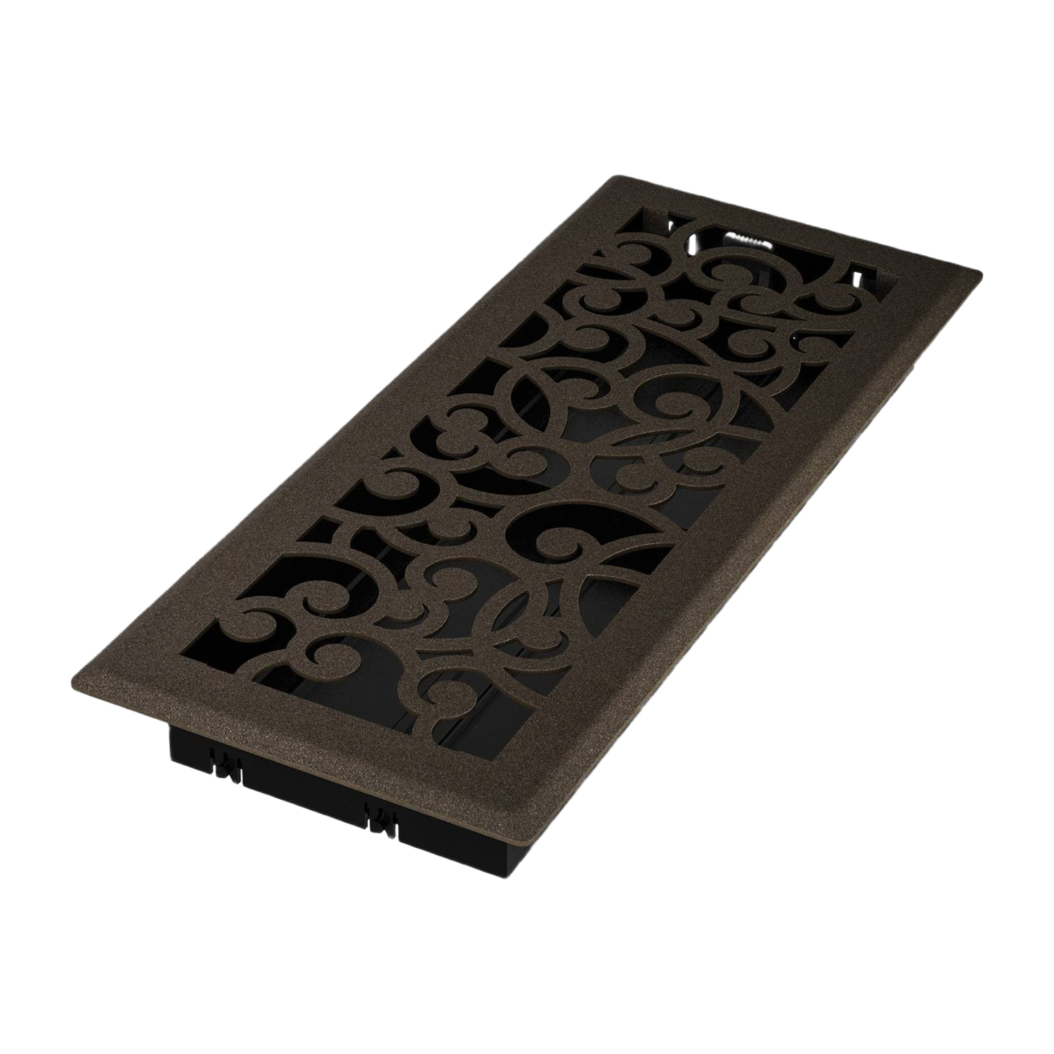 Bronze age floor register with decorative scroll pattern and durable steel face plate for home improvement under $50 collection