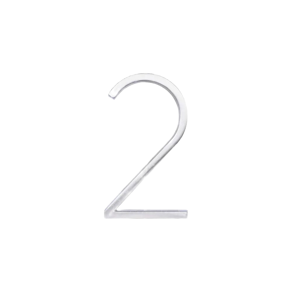 Nickel floating mount house number 2 made of durable zinc for outdoor signs in hardware and home improvement collections