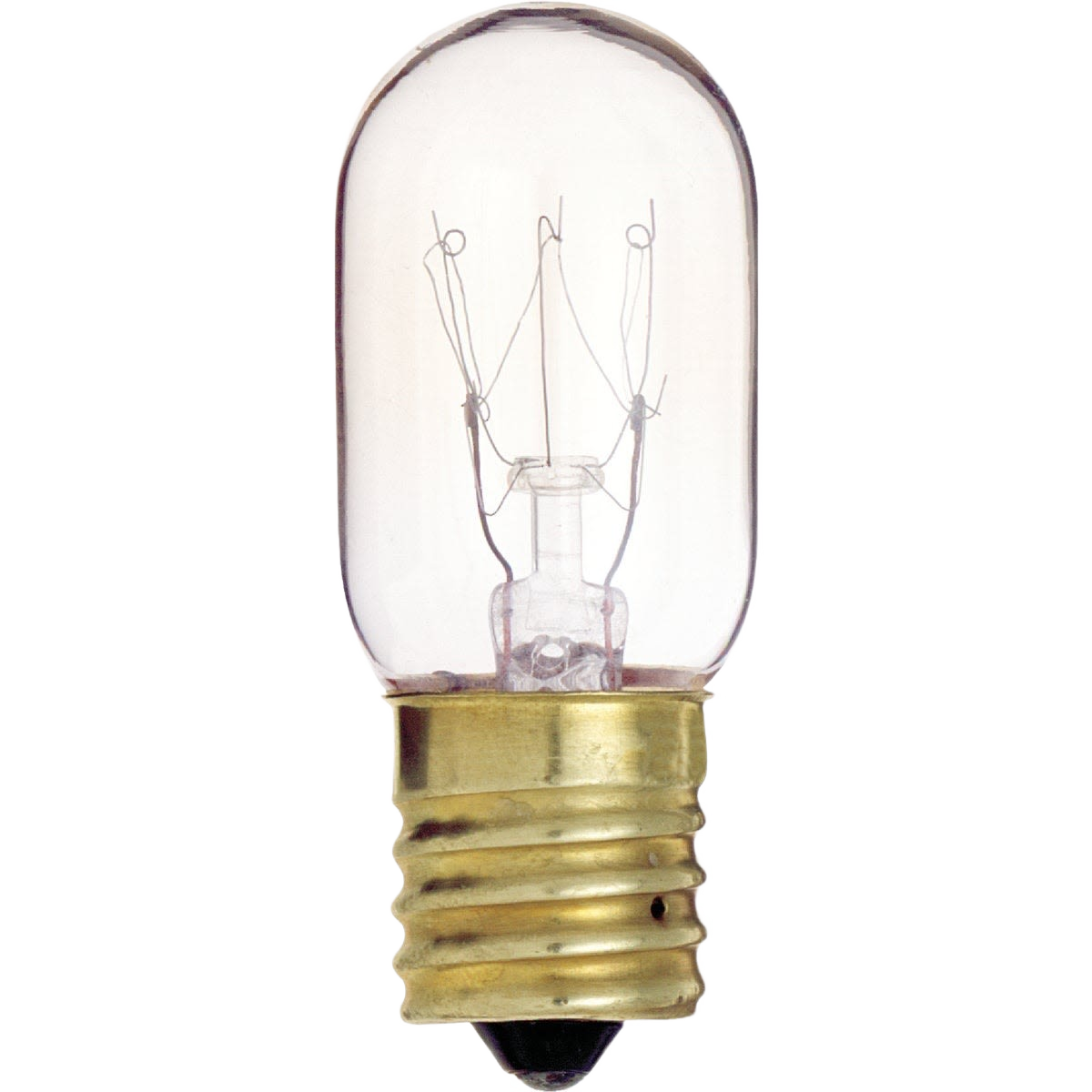 Clear incandescent light bulb with brass intermediate base for home improvement and tools use