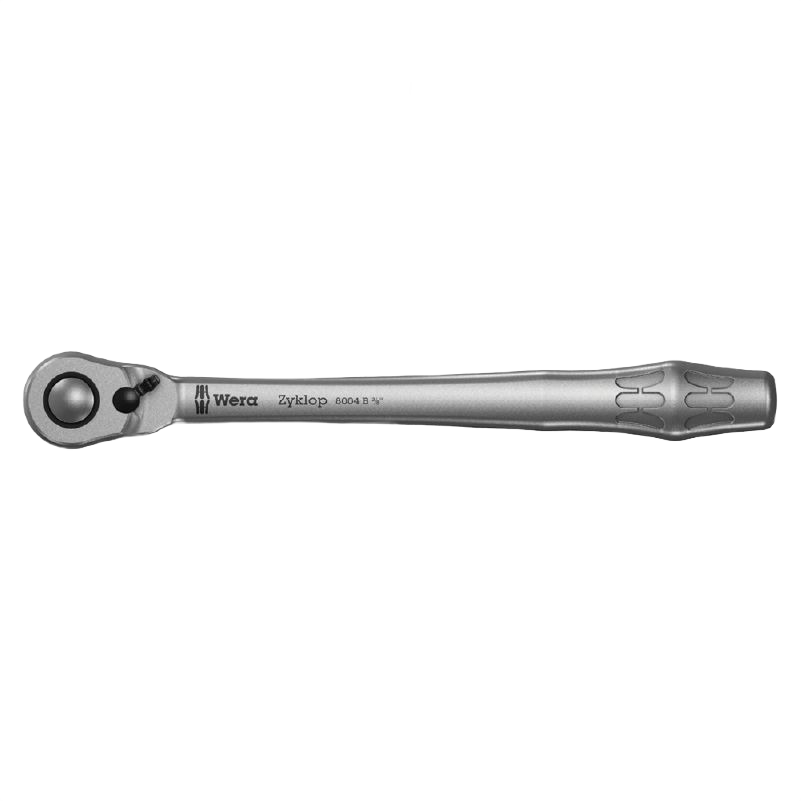 Slim metal ratchet with switch lever and ergonomic grip for precise fastening in tools and home improvement use