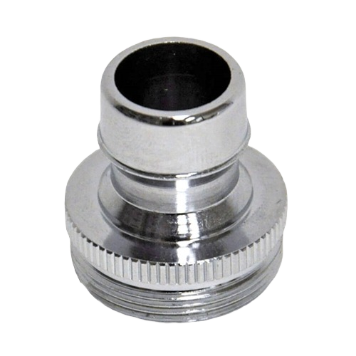 Chrome-plated male adapter for dishwasher aerators with threaded connection for home improvement plumbing tasks