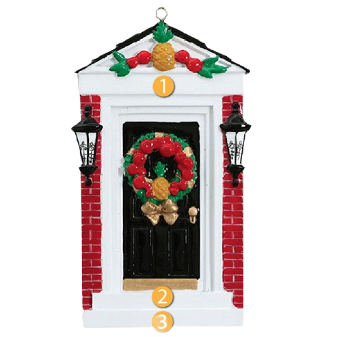 Rudolph & Me Personalized Colonial Brick Door Ornament