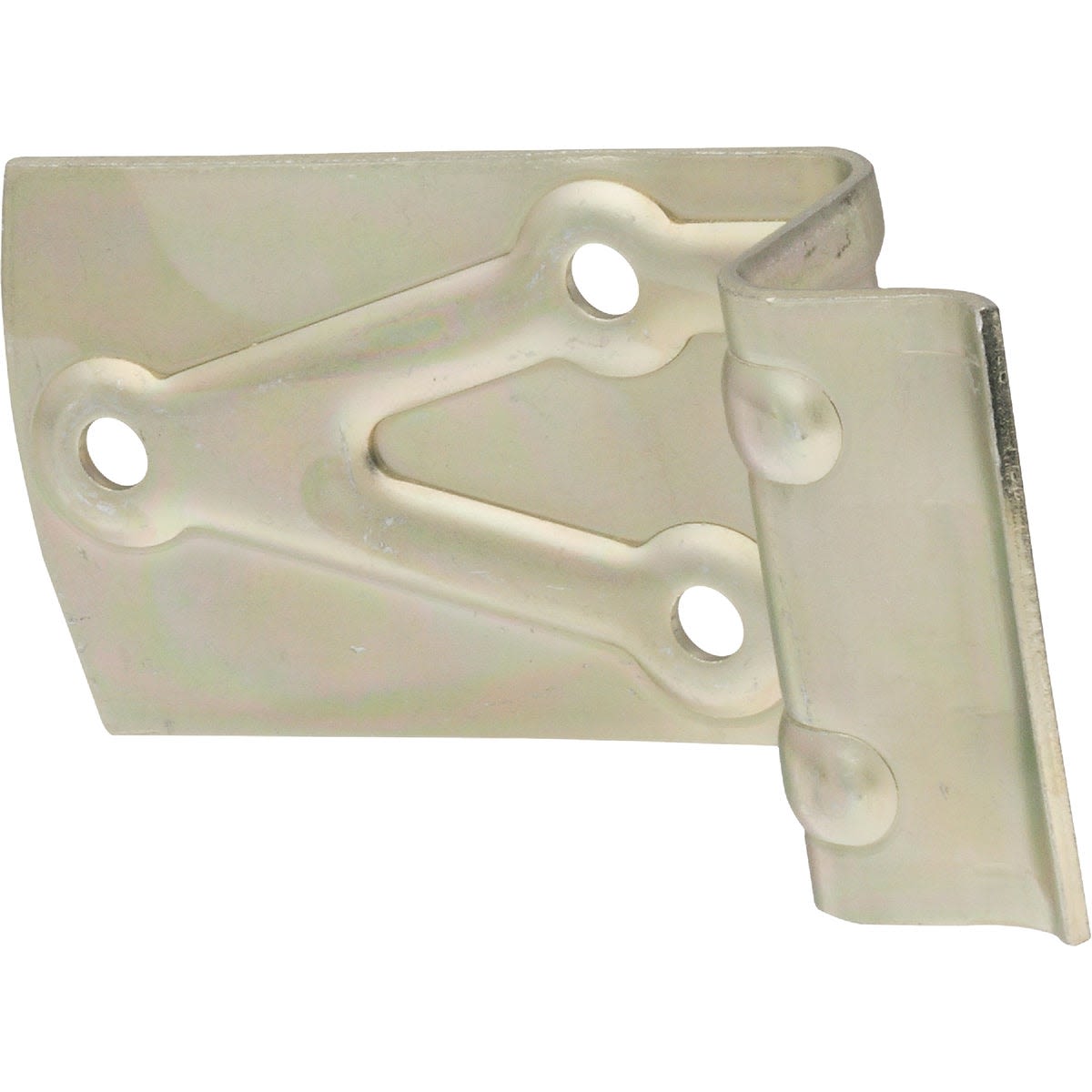 Zinc-plated metal door bumper with mounting holes, designed for barn door cushioning in home improvement projects