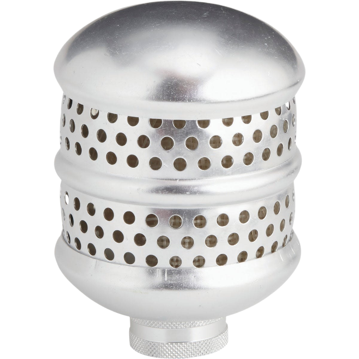 Silver metal garden hose end bubbler with perforated design for gentle irrigation in lawn and garden watering projects under $50