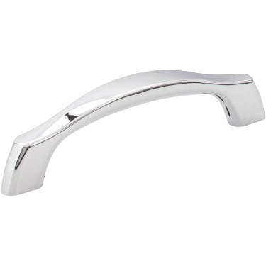 Polished chrome cabinet pull with 96mm center-to-center measurement for hardware and furniture accessories collection