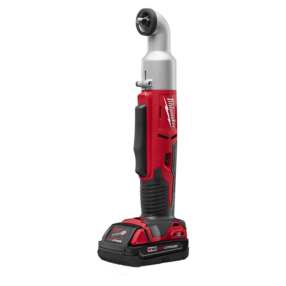 Compact cordless right angle impact wrench with red and black design for efficient home improvement tasks
