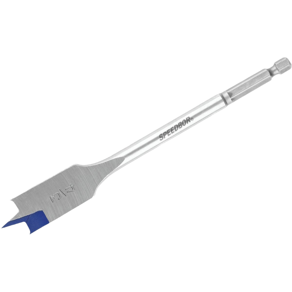 Irwin Speedbor spade bit with Blue-Groove tip for faster chip removal in drill bits and tool accessories collections