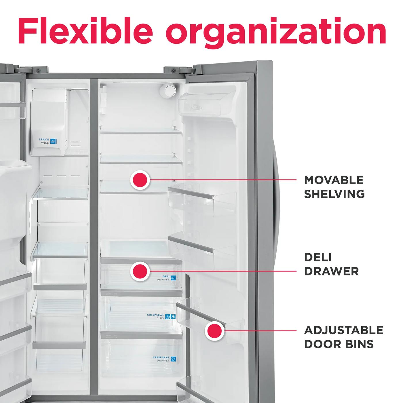 26 Cu. Ft. 36" Standard Depth Side by Side Refrigerator