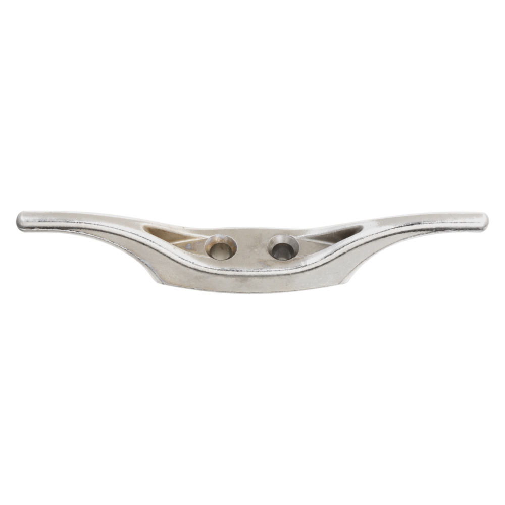 Nickel-plated rope cleat made of die-cast zinc for hardware and fasteners in home improvement tools collection