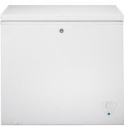 White manual defrost chest freezer with lock and temperature control, part of home appliances and kitchenware collection