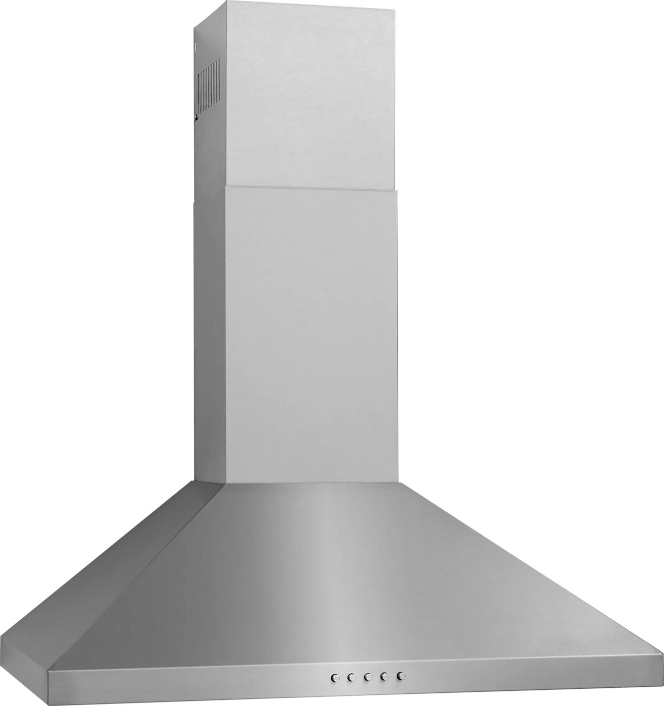 Stainless steel wall-mounted canopy hood with push-button controls from Wall Mounted Range Hoods collection