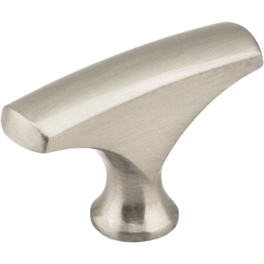 Satin nickel cabinet knob with T-shape design, zinc die cast, for hardware and furniture accessories under $50 collection