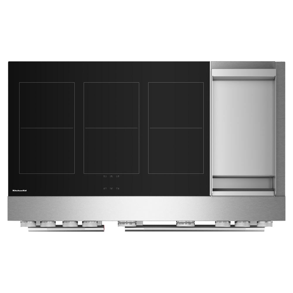 Stainless steel induction cooktop with six elements and integrated griddle in Ranges and Kitchen & Kitchenware collections