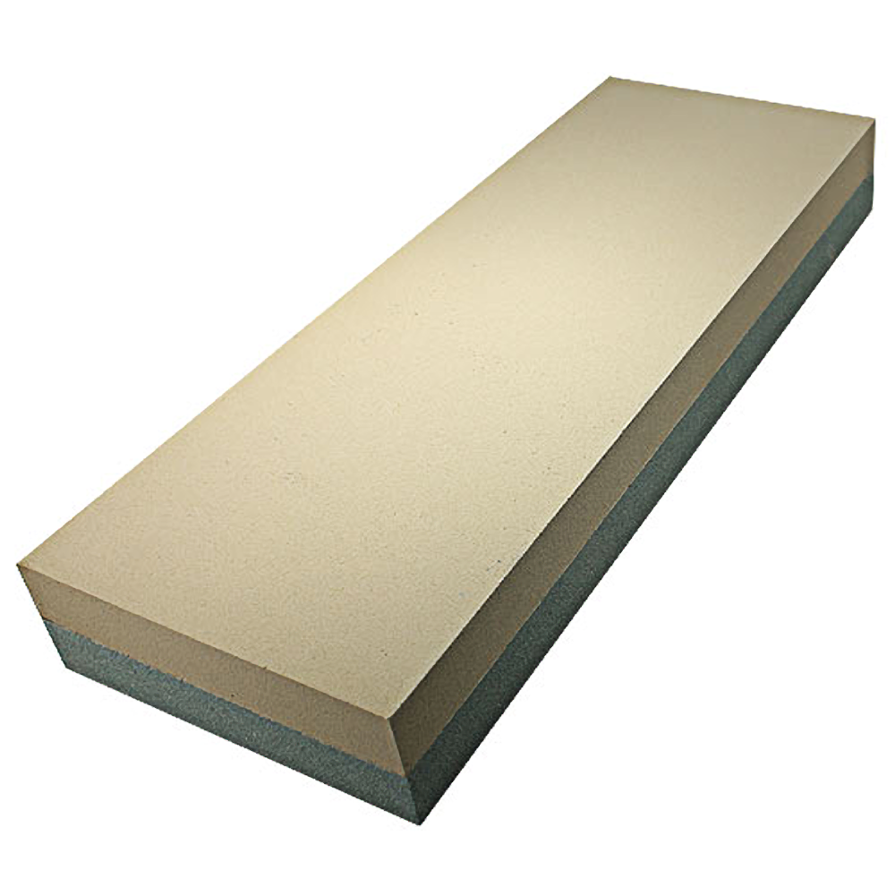 Double-sided sharpening stone with coarse and fine grits for tools and home improvement sharpening tasks
