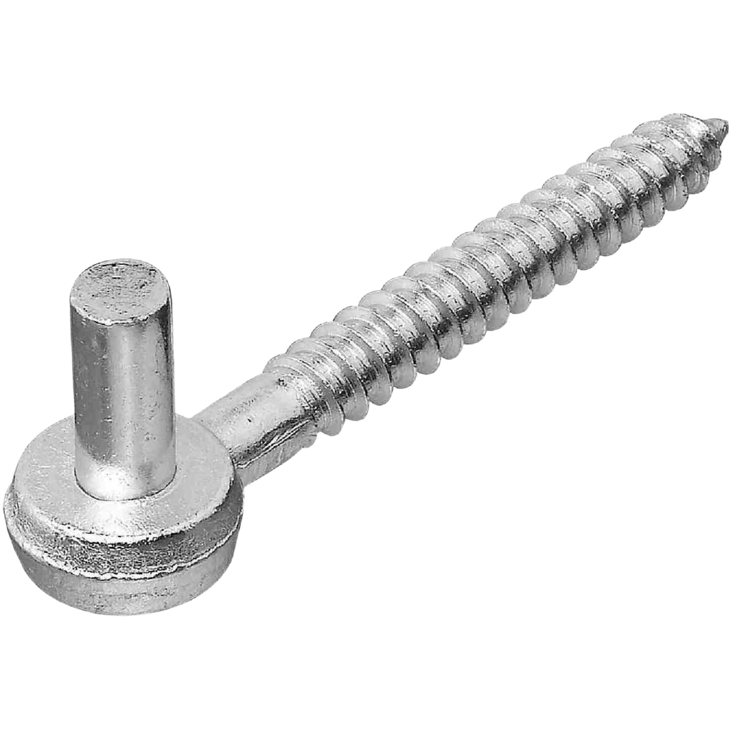 Zinc-plated steel screw hook with rolled threads for gate adjustment, part of door and gate hardware collections under $50