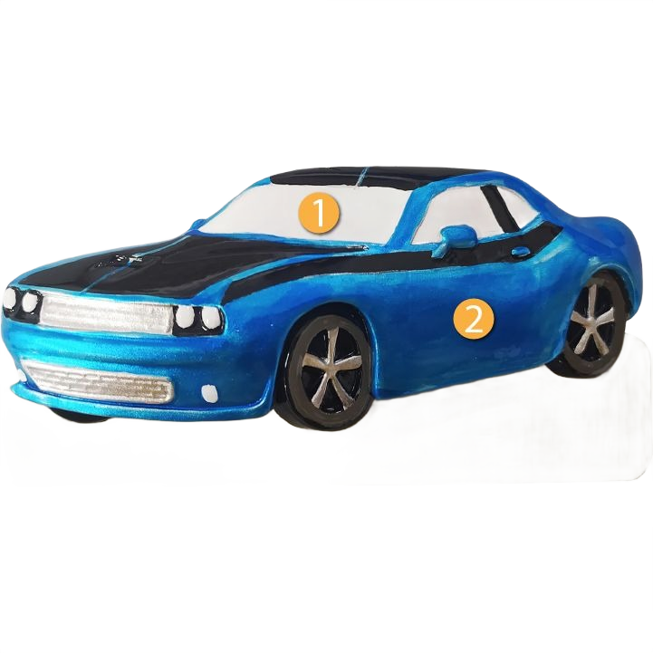 Blue and black sporty muscle car ornament for Christmas tree, Christmas Ornaments & Tree Decorations under $50 collection