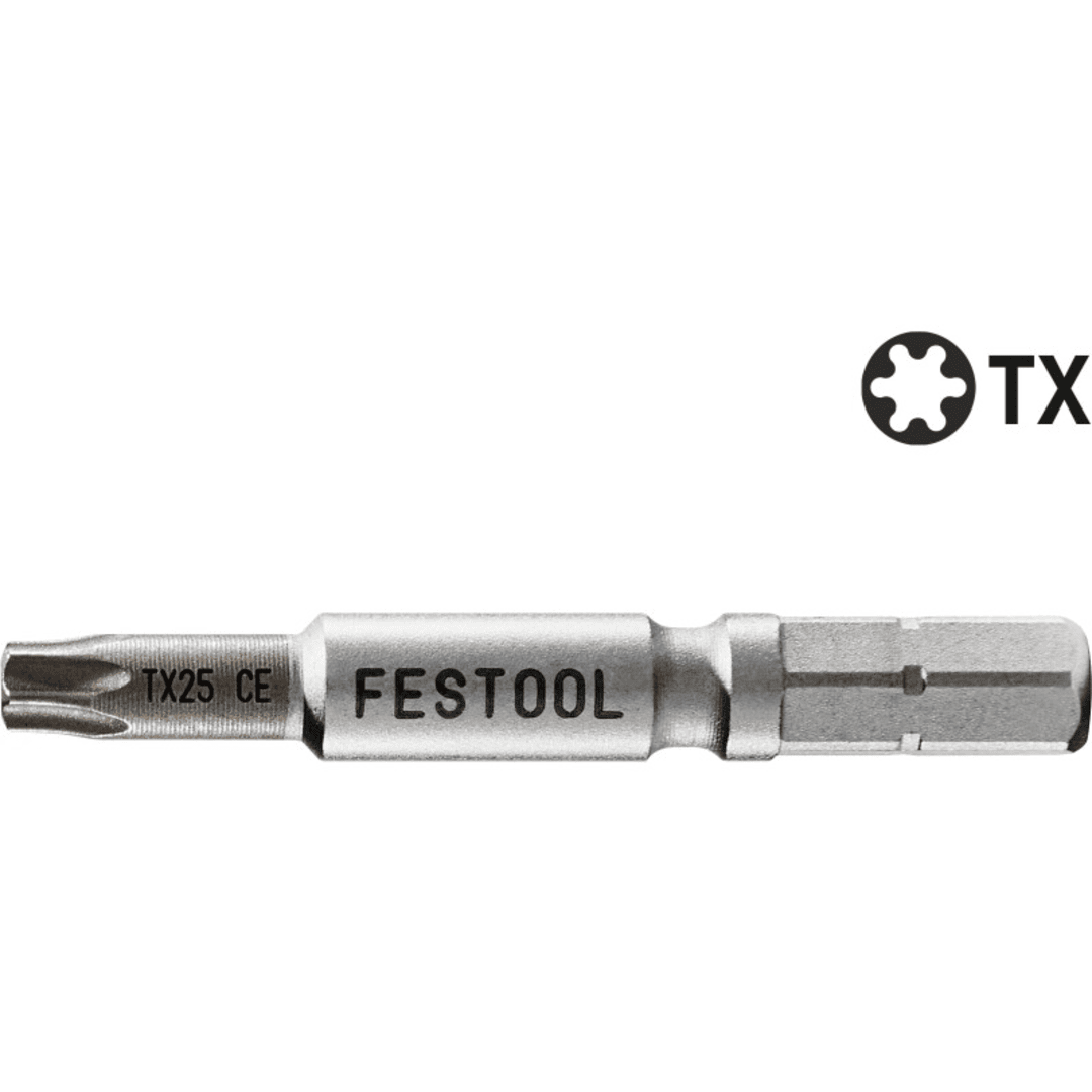 Festool Centrotec Torx bit TX25 with precision milled shaft, part of drill attachments and tool accessories under $50
