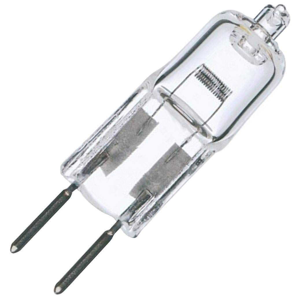 Clear halogen bulb with bi-pin base for bright lighting in electrical and home improvement applications under $50.