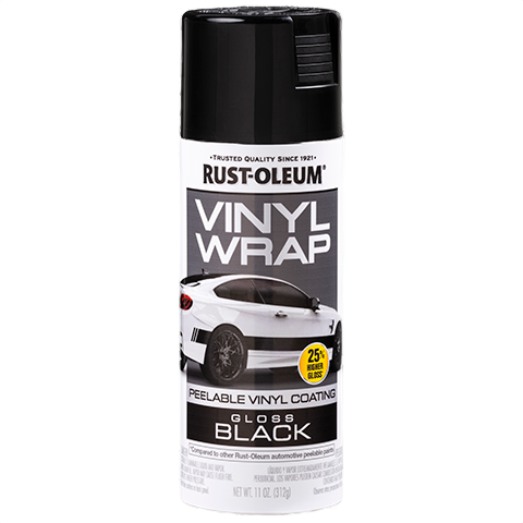 Gloss black removable vinyl wrap spray paint for automotive customization in spray paint and home improvement collections