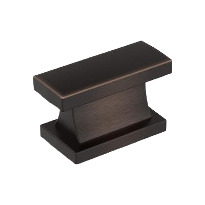 Oil-rubbed bronze rectangular cabinet knob with modern design for home improvement and hardware projects