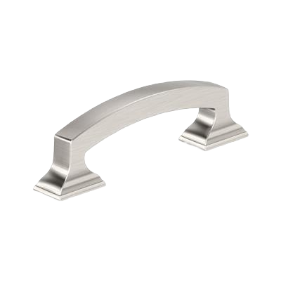Satin nickel cabinet pull with curved design for furniture hardware in home improvement under 50 dollars collections