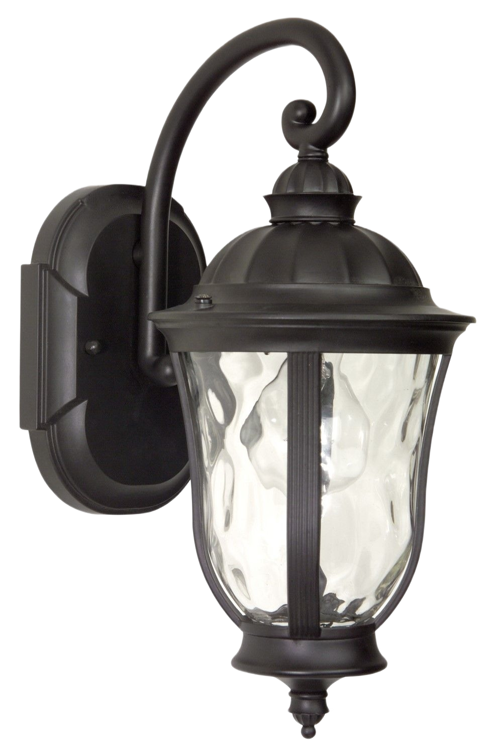 Outdoor wall sconce with oil rubbed bronze finish and clear textured glass for home improvement lighting tasks