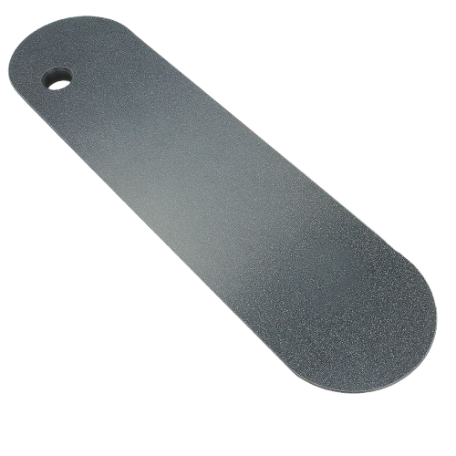 Gray high-density phenolic zero clearance table saw insert with mounting hole for tool and saw accessories collections