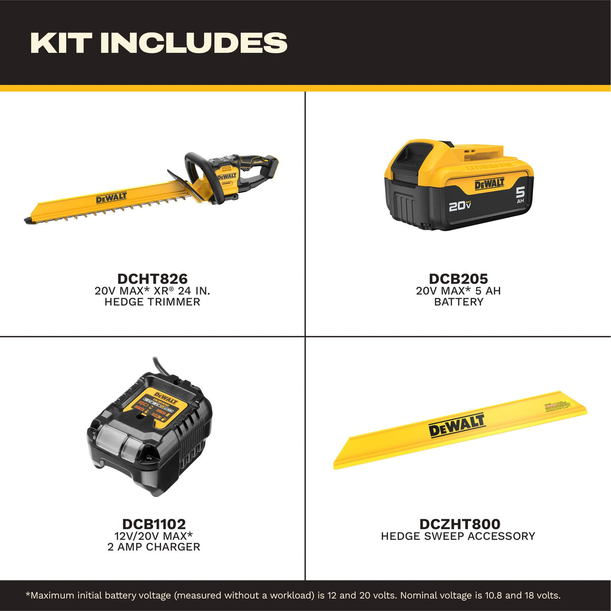 DEWALT 20V MAX* XR® 24" Hedge Trimmer Kit