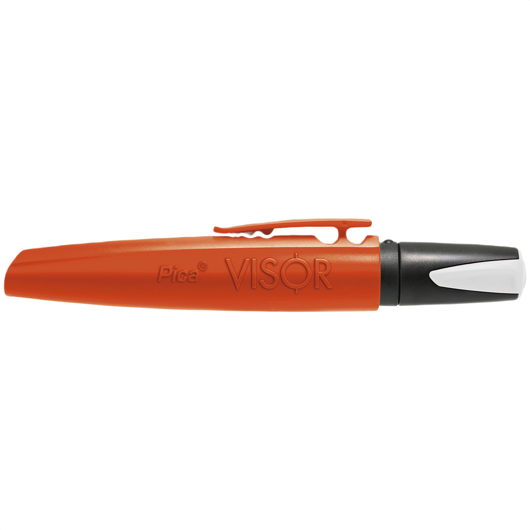 Orange and black permanent marker with clip, ideal for woodworking, measuring tools, and hand tool collections under $50
