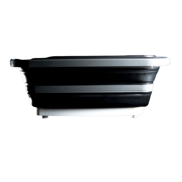 Collapsible black prep tub with lid and cutting board for grilling and outdoor living tasks under $100