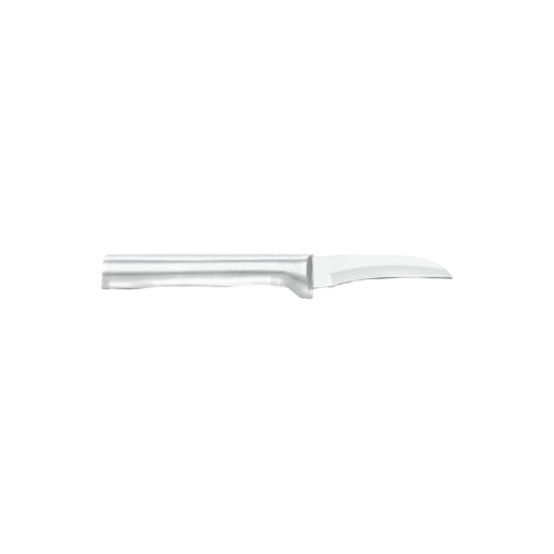 Small kitchen paring knife with a curved stainless steel blade and solid aluminum handle, ideal for Kitchenware and Cooking Utensils collections under $50.