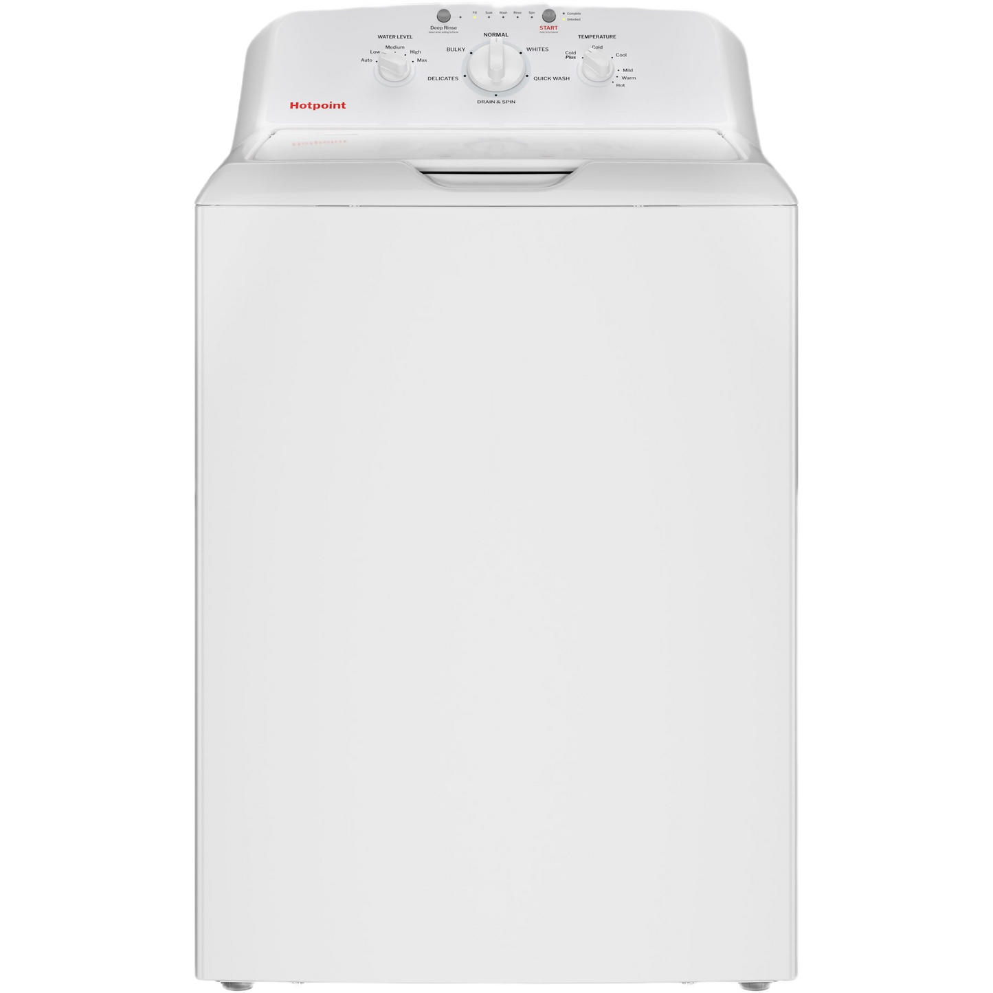 White top-load washer with control knobs and stainless steel basket from Washers and Appliances collections