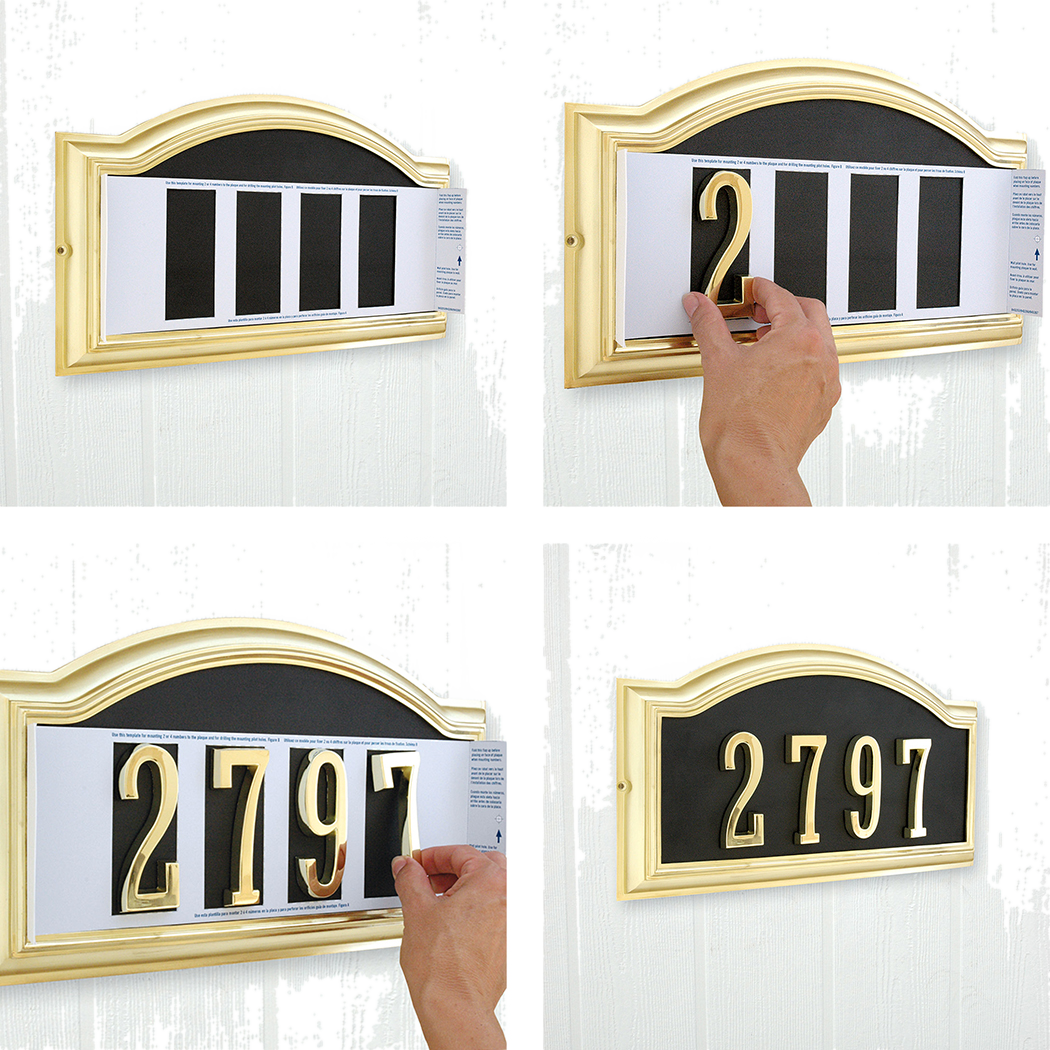 Hillman 4" Adhesive House Number 3 Nickel, 2-Pack