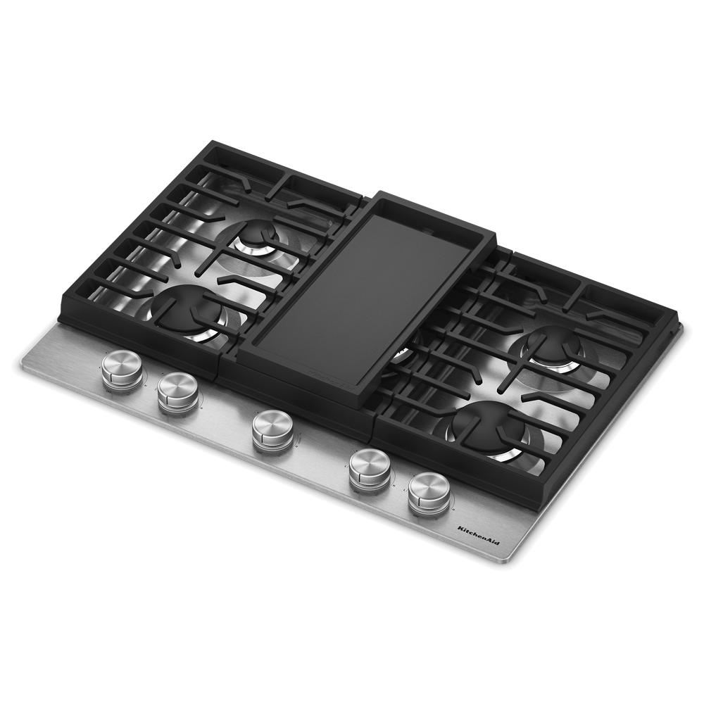 KitchenAid® 30 in. Gas Cooktop with 5 Burners and Integrated Wok Grate