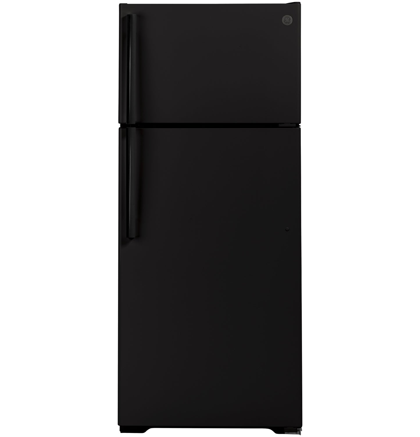 Matte black top-freezer refrigerator with ergonomic handles in kitchen appliances and refrigerators collection