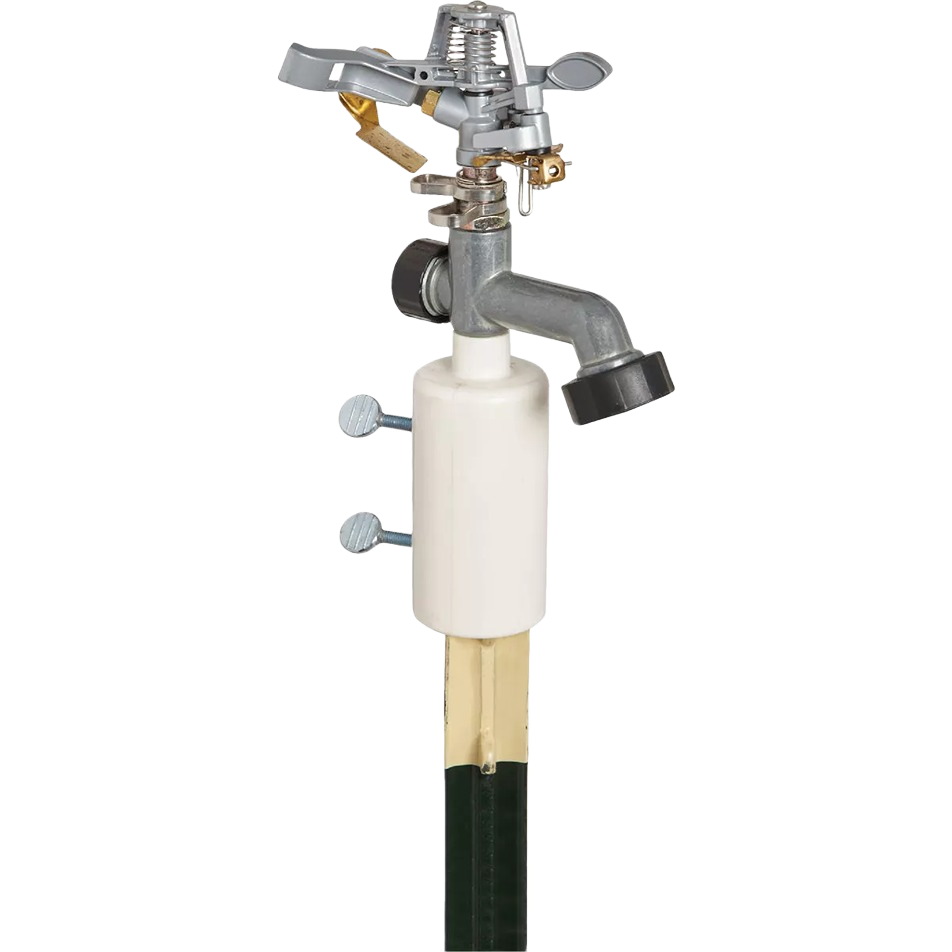 Zinc-headed T-post sprinkler with durable plastic base for wide-area irrigation in Lawn Sprinklers and Watering & Irrigation collections